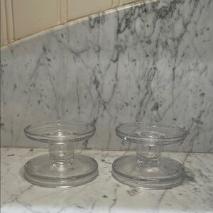 Elegant Clear Glass Candle Holders